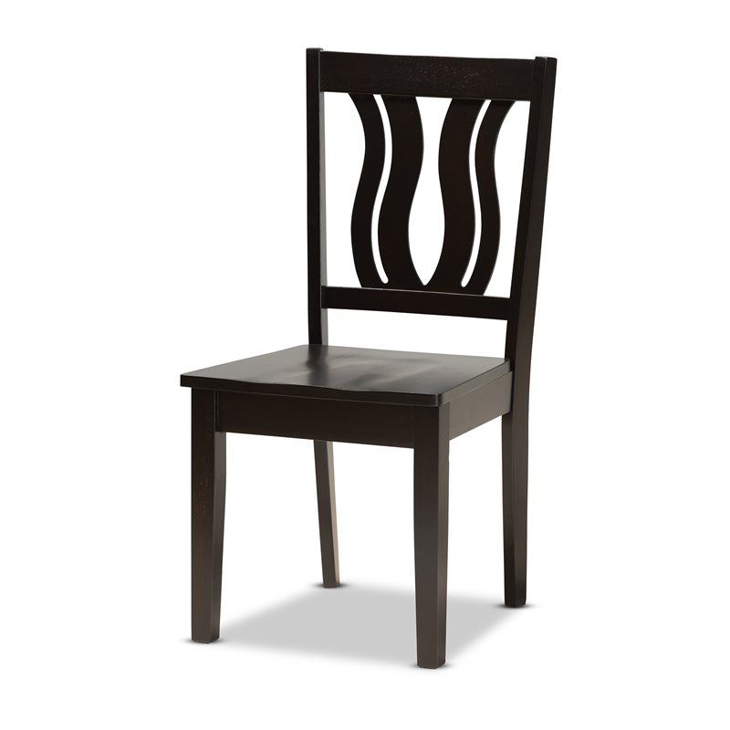 Bowery Hill Transitional Dark Brown Finished Wood 5-Piece Dining Set