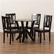 Bowery Hill Transitional Dark Brown Finished Wood 5-Piece Dining Set