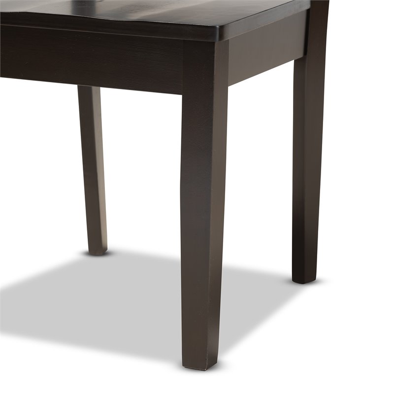 Bowery Hill Transitional Dark Brown Finished Wood 7-Piece Dining Set