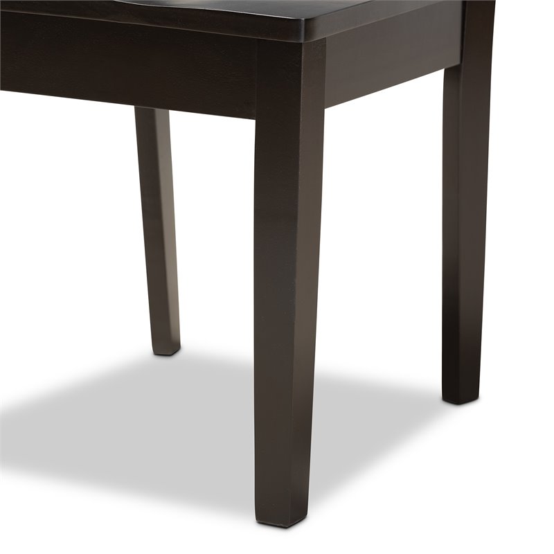 Bowery Hill Transitional Dark Brown Finished Wood 5-Piece Dining Set