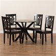 Bowery Hill Transitional Dark Brown Finished Wood 5-Piece Dining Set