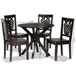 Bowery Hill Transitional Dark Brown Finished Wood 5-Piece Dining Set