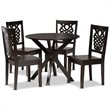 Bowery Hill Transitional Dark Brown Finished Wood 5-Piece Dining Set