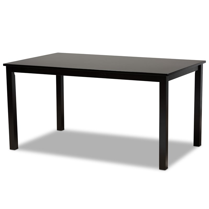 Bowery Hill Transitional Dark Brown Finished Wood 7-Piece Dining Set