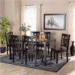 Bowery Hill Transitional Dark Brown Finished Wood 7-Piece Dining Set