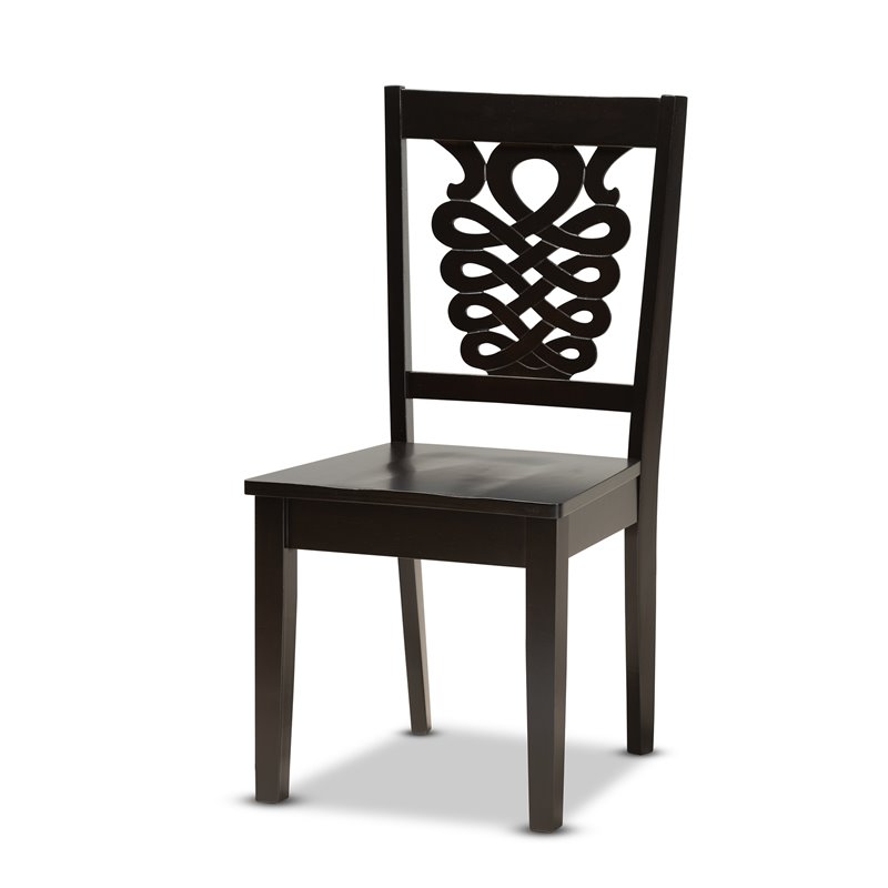 Bowery Hill Transitional Dark Brown Finished Wood 5-Piece Dining Set