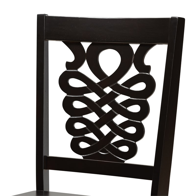 Bowery Hill Transitional Dark Brown Finished Wood 5-Piece Dining Set