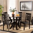 Bowery Hill Transitional Dark Brown Finished Wood 5-Piece Dining Set