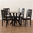 Bowery Hill Transitional Dark Brown Finished Wood 5-Piece Dining Set