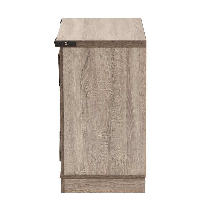 Bowery Hill 2-Door Farmhouse Wood Shoe Storage Cabinet in Brown