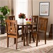 Bowery Hill Transitional Walnut Brown Finished Wood 5-Piece Dining Set