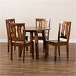 Bowery Hill Transitional Walnut Brown Finished Wood 5-Piece Dining Set