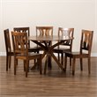 Bowery Hill Transitional Walnut Brown Finished Wood 7-Piece Dining Set