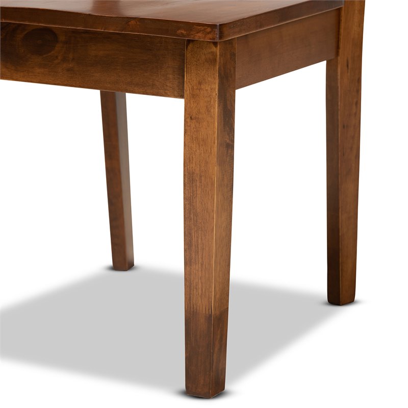 Bowery Hill Transitional Walnut Brown Finished Wood 7-Piece Dining Set