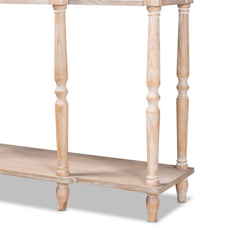 Bowery Hill Rustic Whitewashed Brown Finished Wood 3-Drawer Console Table