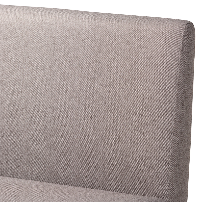 Bowery Hill Grey Fabric Upholstered and Brown Finished 4-Piece Dining Set