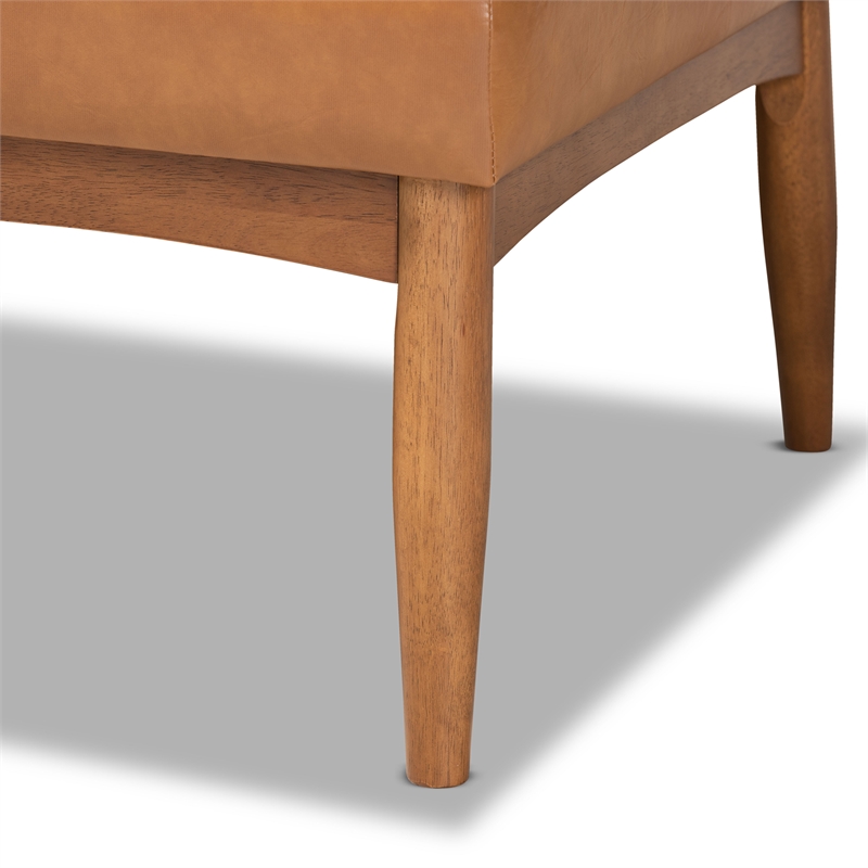 Bowery Hill Faux Leather Upholstered and Brown Finished 5-Piece Dining Set