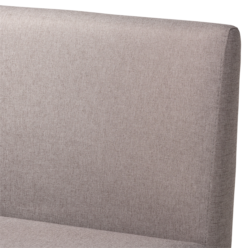 Bowery Hill Grey Fabric Upholstered and Walnut Finished 5-Piece Dining Set