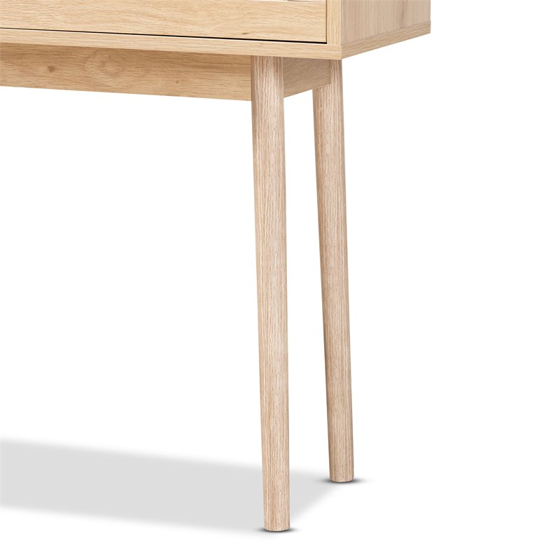 Bowery Hill Wood Light Oak Brown Console Table Rectangular 29.5