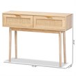 Bowery Hill Wood Light Oak Brown Console Table Rectangular 29.5