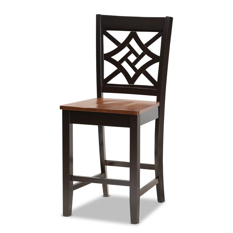 Bowery Hill Two-Tone Dark Brown and Walnut Brown Finished Wood 5-Piece Pub Set