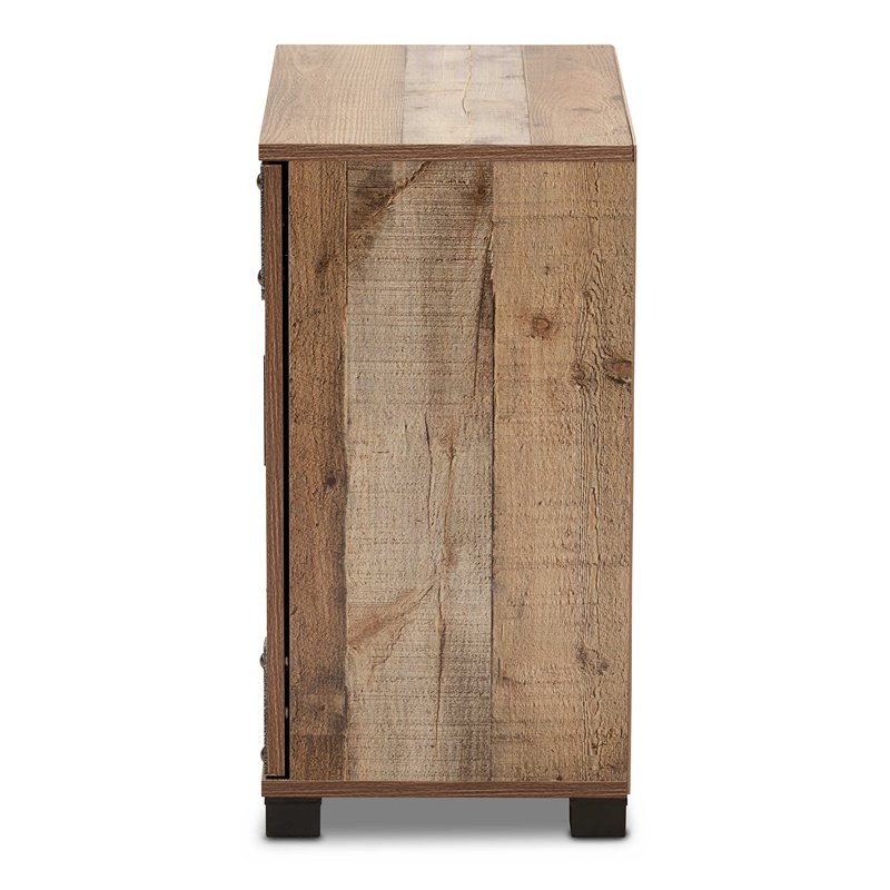 Bowery Hill Engineered Wood Rustic Brown Shoe Cabinet Rectangular Assembly Required