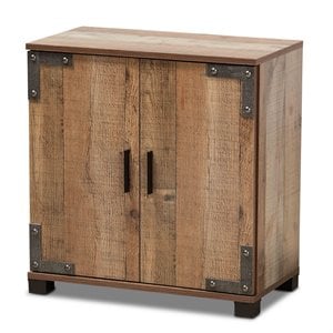 Bowery Hill Engineered Wood Rustic Brown Shoe Cabinet Rectangular Assembly Required