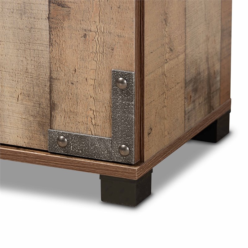 Bowery Hill Engineered Wood Rustic Brown Shoe Cabinet Rectangular 35.4