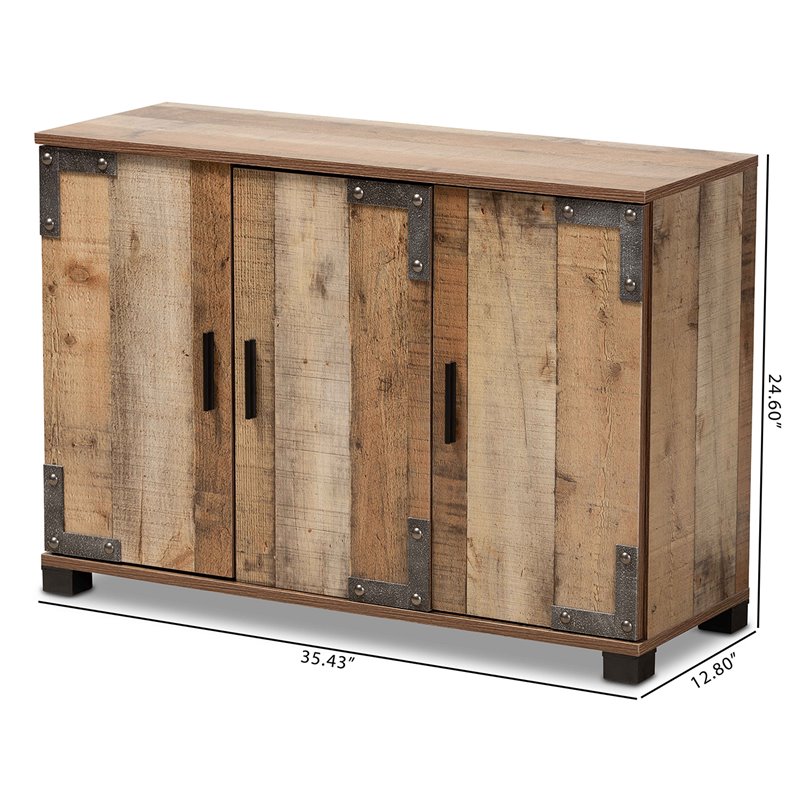 Bowery Hill Engineered Wood Rustic Brown Shoe Cabinet Rectangular 35.4