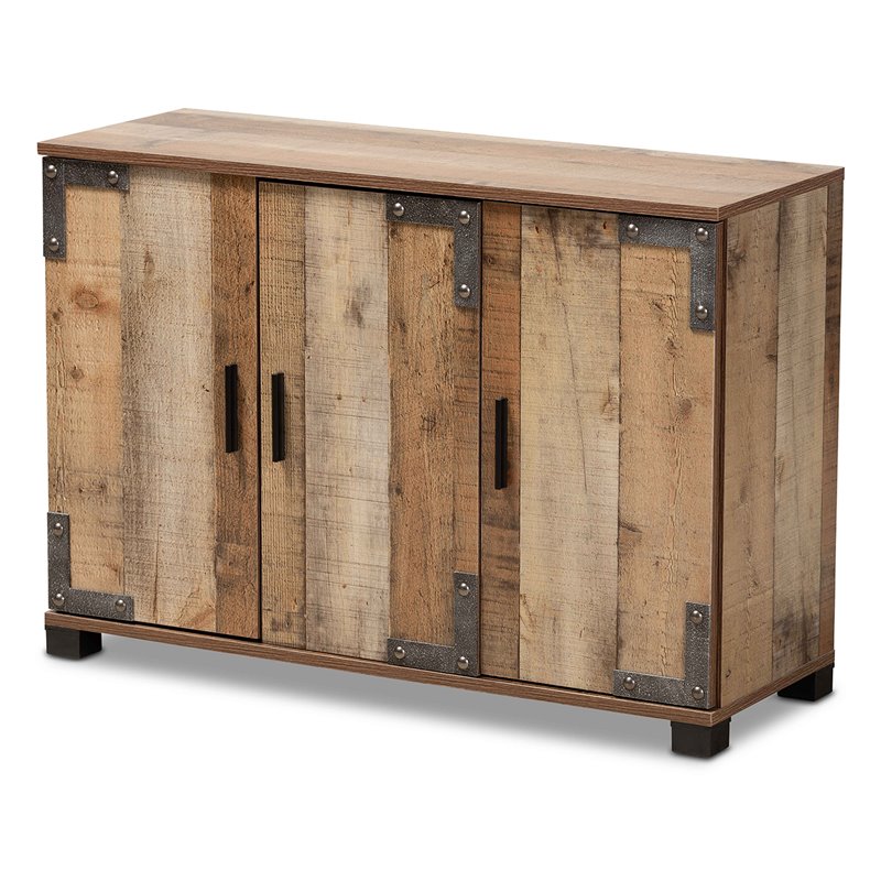 Bowery Hill Engineered Wood Rustic Brown Shoe Cabinet Rectangular 35.4