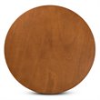 Bowery Hill Rubberwood Walnut Brown Dining Table Round Sculptural 35