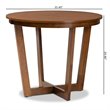 Bowery Hill Rubberwood Walnut Brown Dining Table Round Sculptural 35