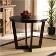Bowery Hill Dark Brown Finished 35-Inch-Wide Round Wood Dining Table