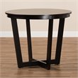 Bowery Hill Dark Brown Finished 35-Inch-Wide Round Wood Dining Table