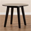 Bowery Hill Dark Brown Finished 35-Inch-Wide Round Wood Dining Table