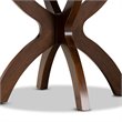 Bowery Hill Rubberwood Walnut Brown Dining Table Round Sculptural Base 35.4