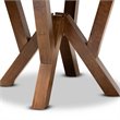 Bowery Hill Rubberwood Walnut Brown Dining Table Round Sculptural Base 35.4
