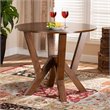 Bowery Hill Rubberwood Walnut Brown Dining Table Round Sculptural Base 35.4