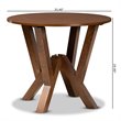 Bowery Hill Rubberwood Walnut Brown Dining Table Round Sculptural Base 35.4