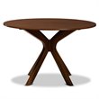 Bowery Hill Rubberwood Walnut Brown Dining Table Round 47.2