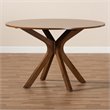 Bowery Hill Rubberwood Walnut Brown Dining Table Round 47.2