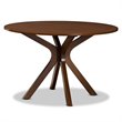 Bowery Hill Rubberwood Walnut Brown Dining Table Round 47.2