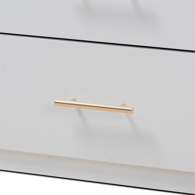 Bowery Hill White Finished Wood Twin Size Storage Bed with Pull-Out Desk