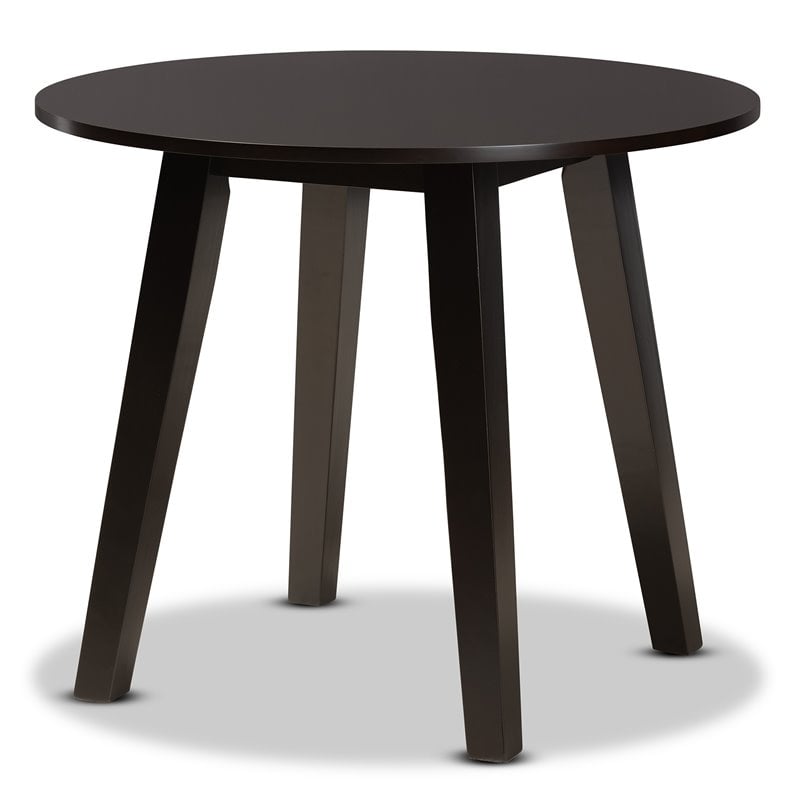 Bowery Hill Dark Brown Faux Leather Upholstered Wood 5-Piece Dining Set