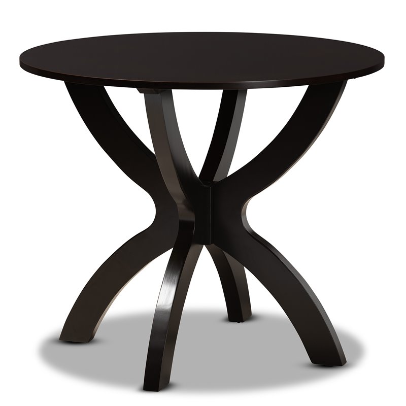 Bowery Hill Dark Brown Faux Leather Upholstered Wood 5-Piece Dining Set