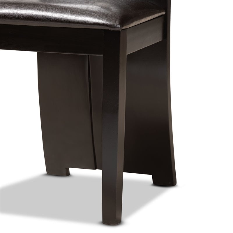 Bowery Hill Dark Brown Faux Leather Upholstered Wood 5-Piece Dining Set