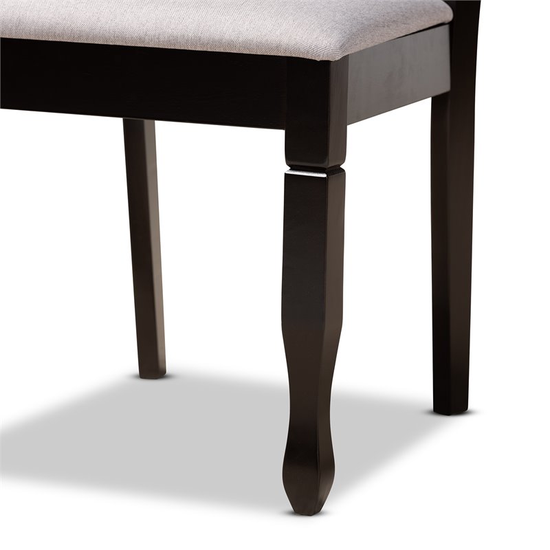 Bowery Hill Gray Fabric and Dark Brown Finished Wood 5-Piece Dining Set