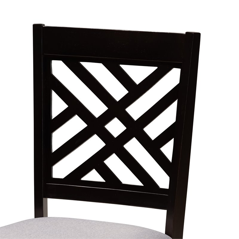 Bowery Hill Gray Fabric and Dark Brown Finished Wood 5-Piece Dining Set