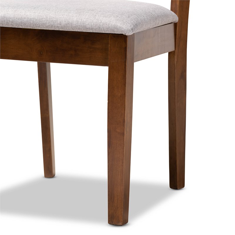 Bowery Hill Gray Fabric and Walnut Finished Wood 5-Piece Dining Set