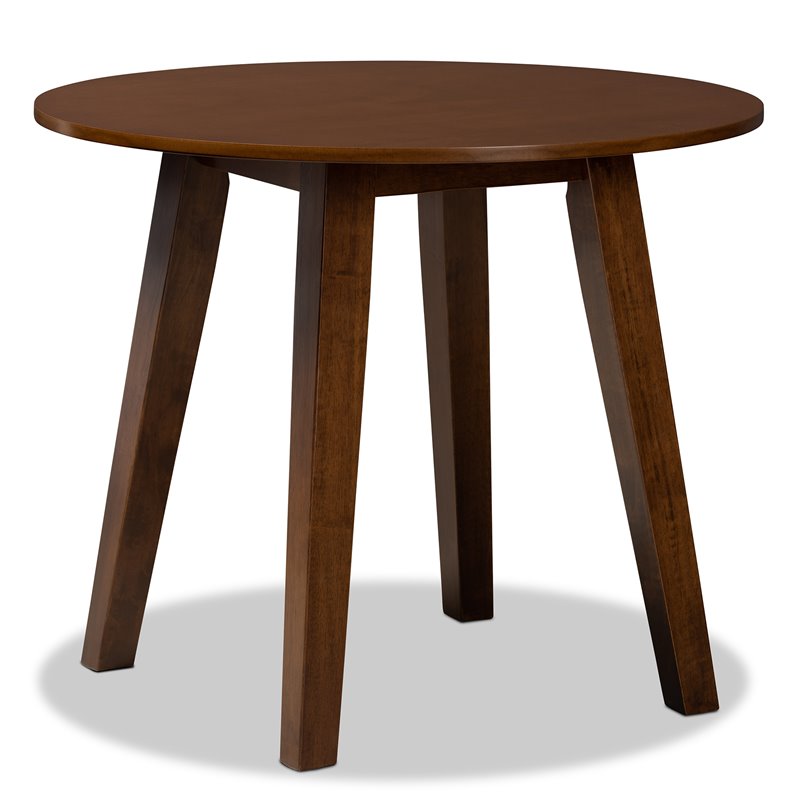 Bowery Hill Gray Fabric Walnut Finished Wood 5-Piece Dining Set